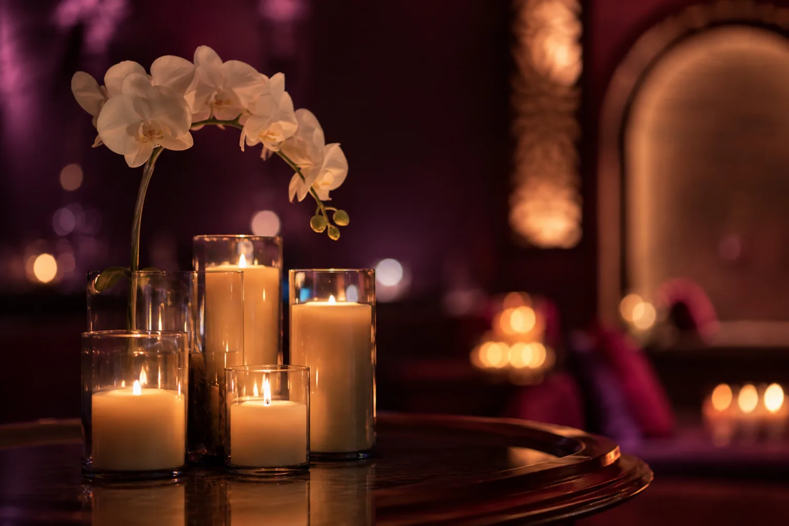 Mum ve orkide düzeni — Lila Spa, Büyükçekmece misafirlerine hizmet veren salon